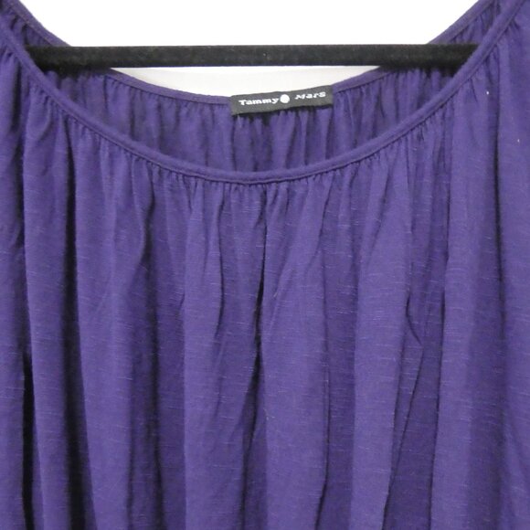TAMMY MARS | medium | Elegant Draped Purple Top | Made In The USA - Picture 4 of 13